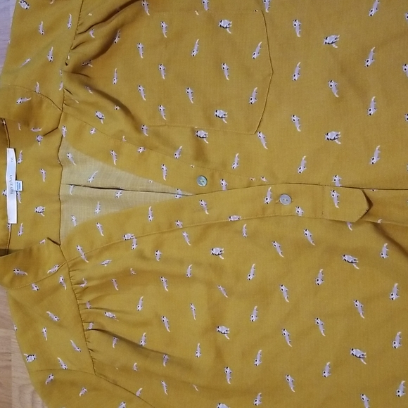 Fun 2 fun yellow raccoon print pull over long sleeve blouse tunic dress 1XL - Picture 4 of 10